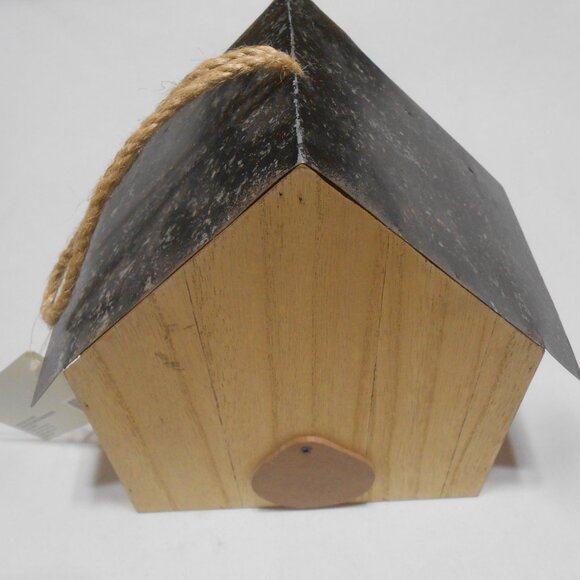 NEW HOBBY LOBBY DECORATIVE HANGING BIRD HOUSE METAL ROOF w/ 2 OPENINGS SPRING 🦅 - Picture 3 of 13